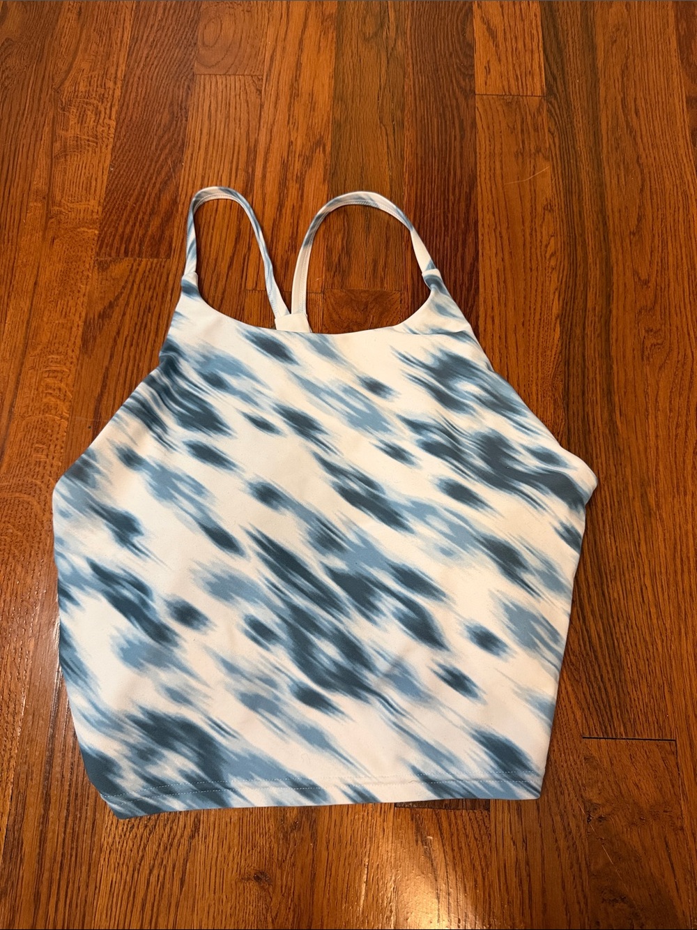 Old Navy Blue and White Tie-Dye Cropped Cami